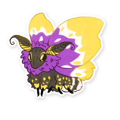 Non Binary Moth Sticker