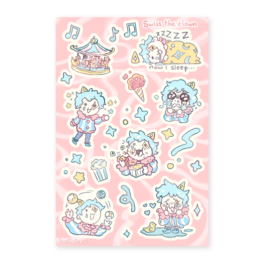 Swiss The Clown Sticker Sheet