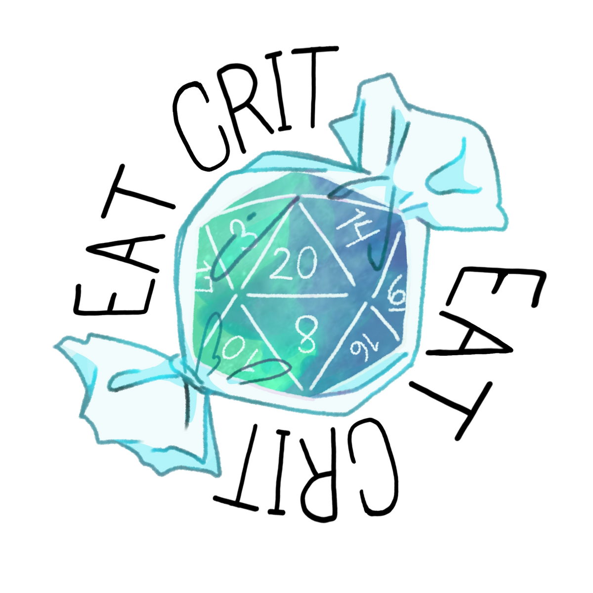 Eat Crit Blue Sticker