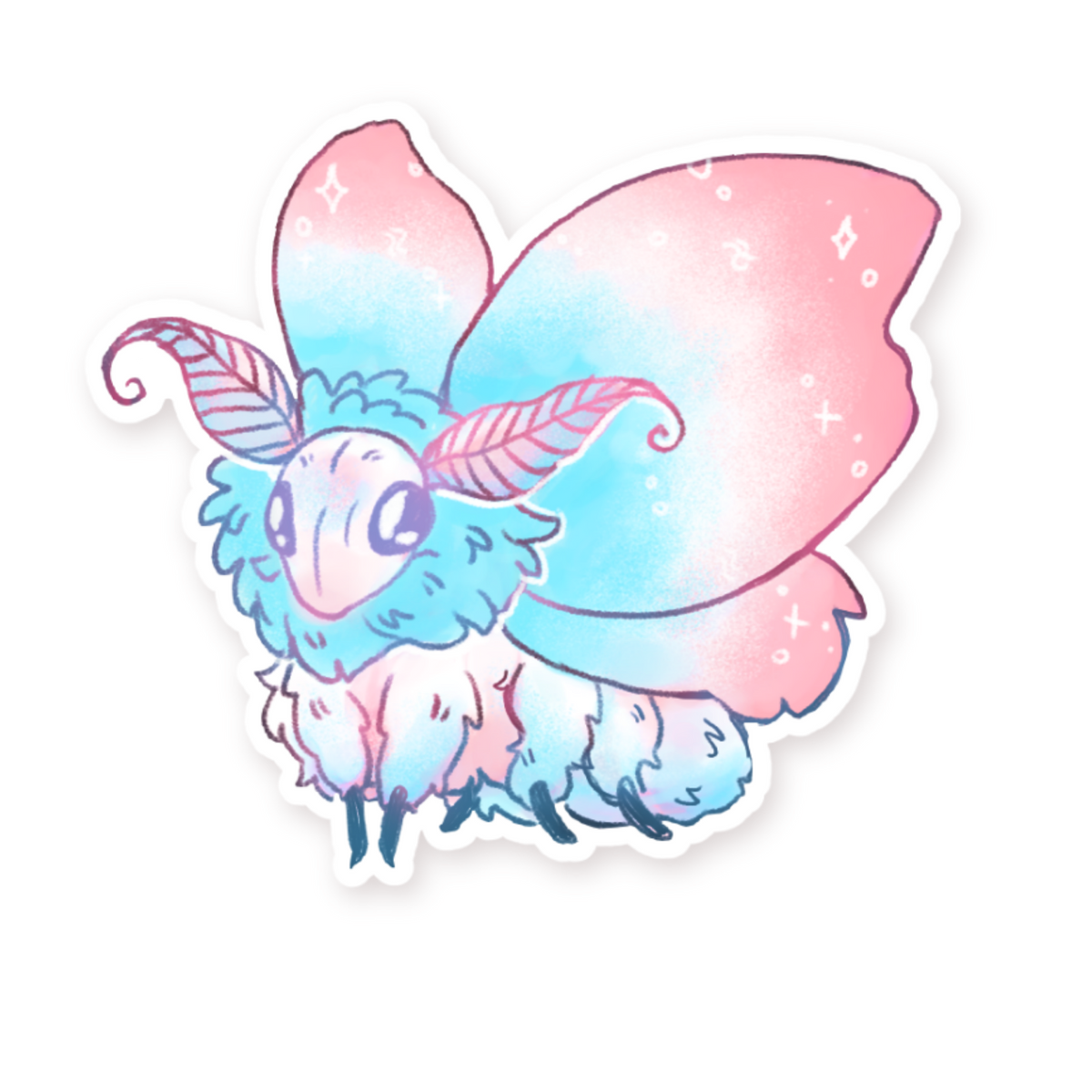 Trans Moth Sticker