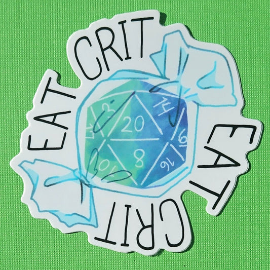 Eat Crit Blue Sticker